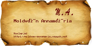 Moldván Annamária névjegykártya