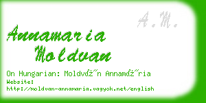 annamaria moldvan business card